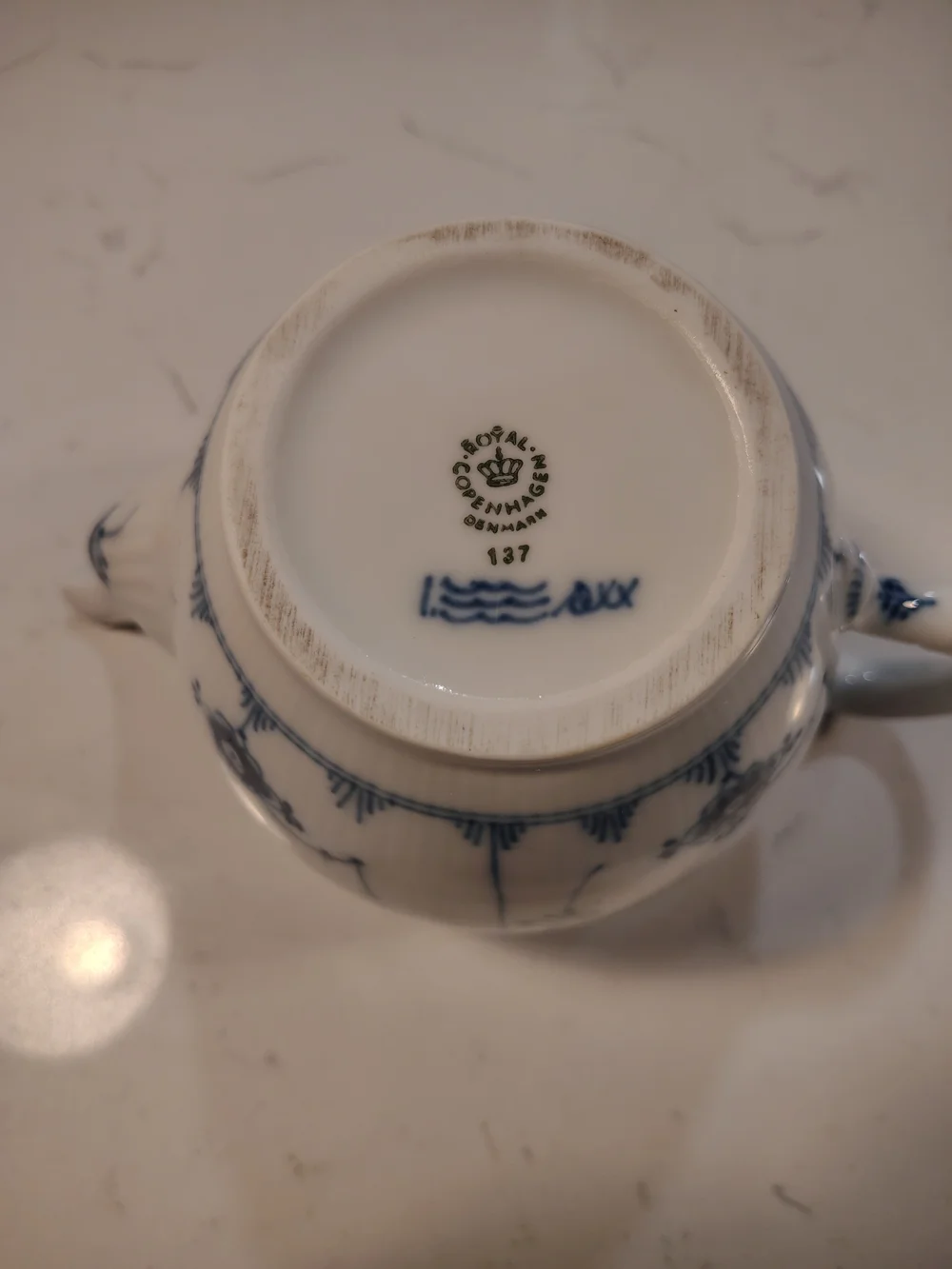 Royal Copenhagen Blue and White Floral Porcelain Teapot